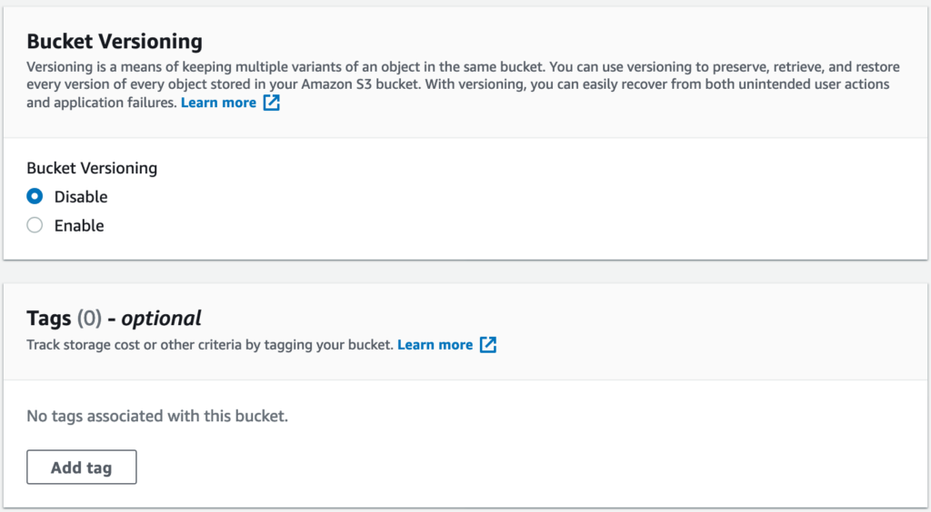 Amazon S3 versioning