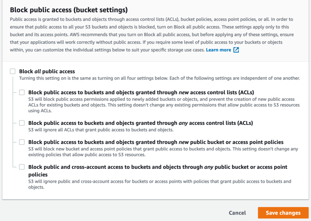 Block public access